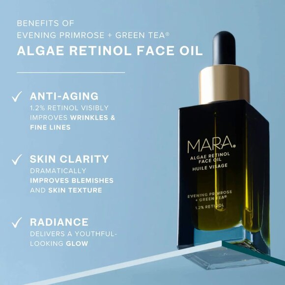 NWT MARA 1.2% Clean Algae Retinol Face Oil for Anti-Aging and Wrinkles with Gre - Picture 2 of 8